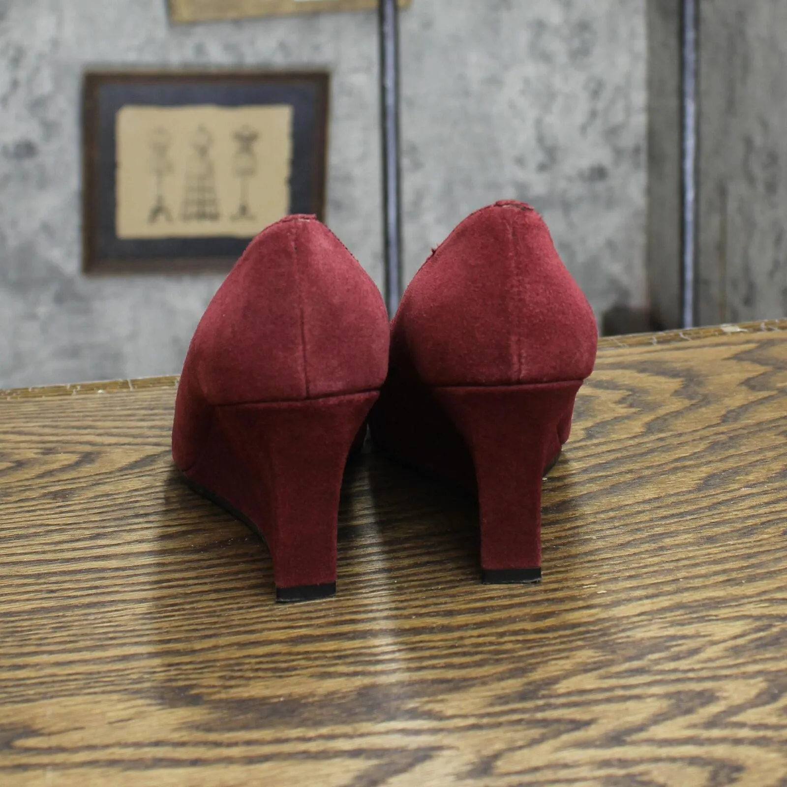 Naturalizer Womens Vintage Suede Wedge Heels 1674022049b29a Mirth Wine Red 6M