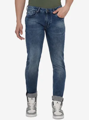 Navy Blue Washed Slim Fit Jeans | JadeBlue