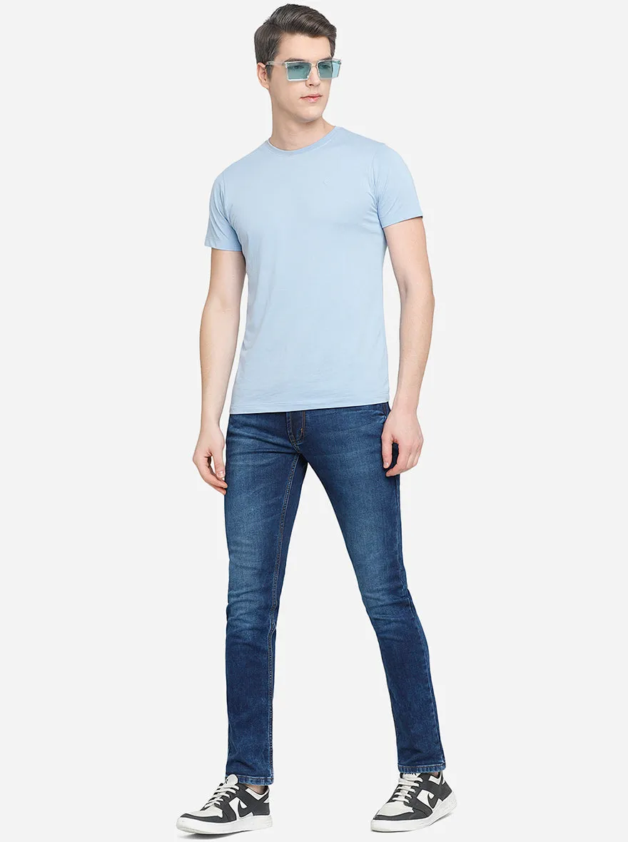 Navy Blue Washed Slim Fit Jeans | JadeBlue