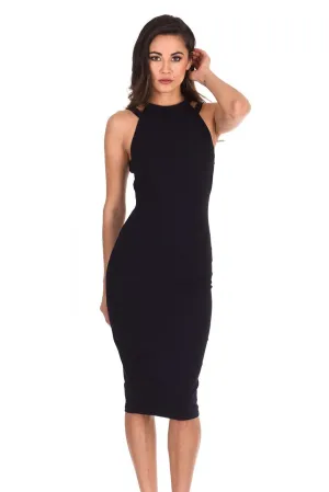 Navy Double Strap Midi Dress