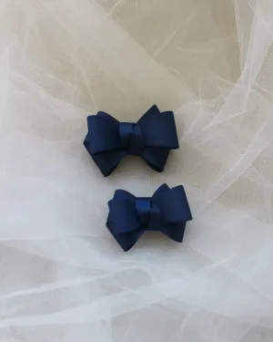 Navy Grosgrain Bow Hair Clip or Shoe Clip