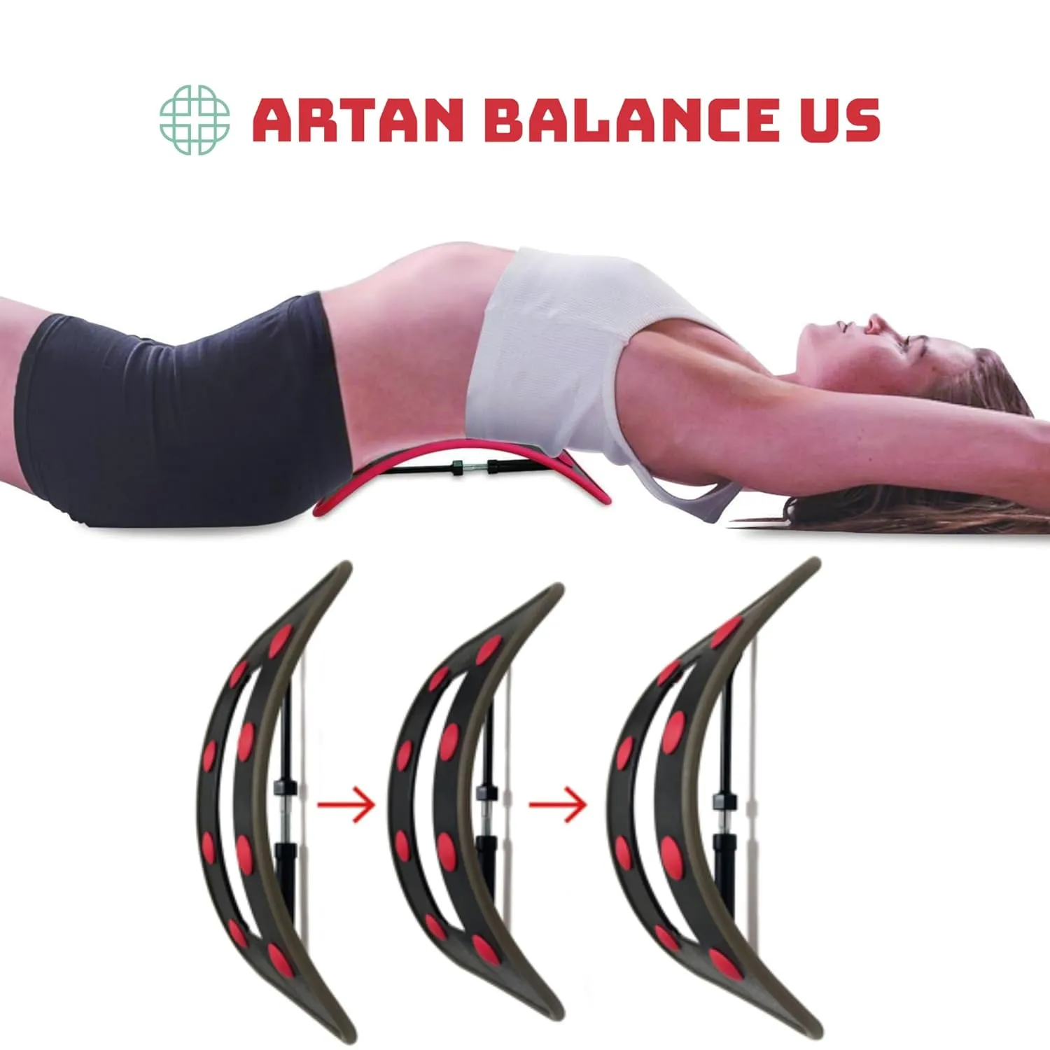 NEW!!! Artan Balance Height Adjustable Lumbar Support Back Stretcher (also Available in a Set)