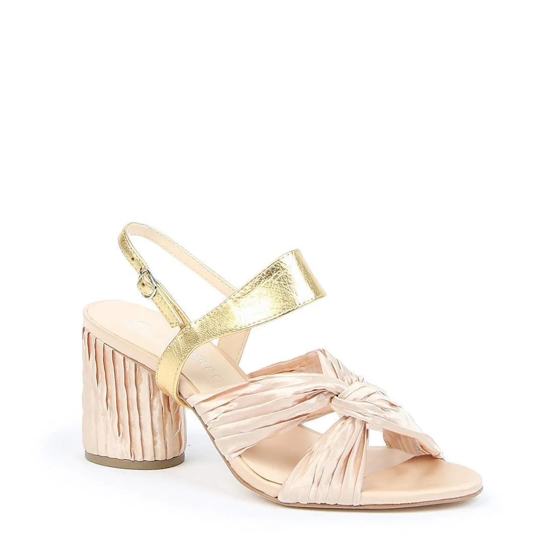Nude Twist Sandal   Gold Elsie Strap