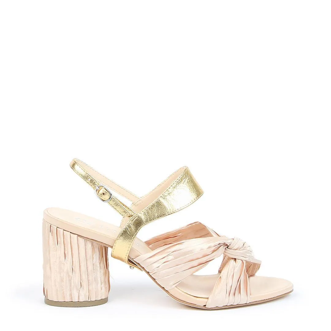 Nude Twist Sandal   Gold Elsie Strap