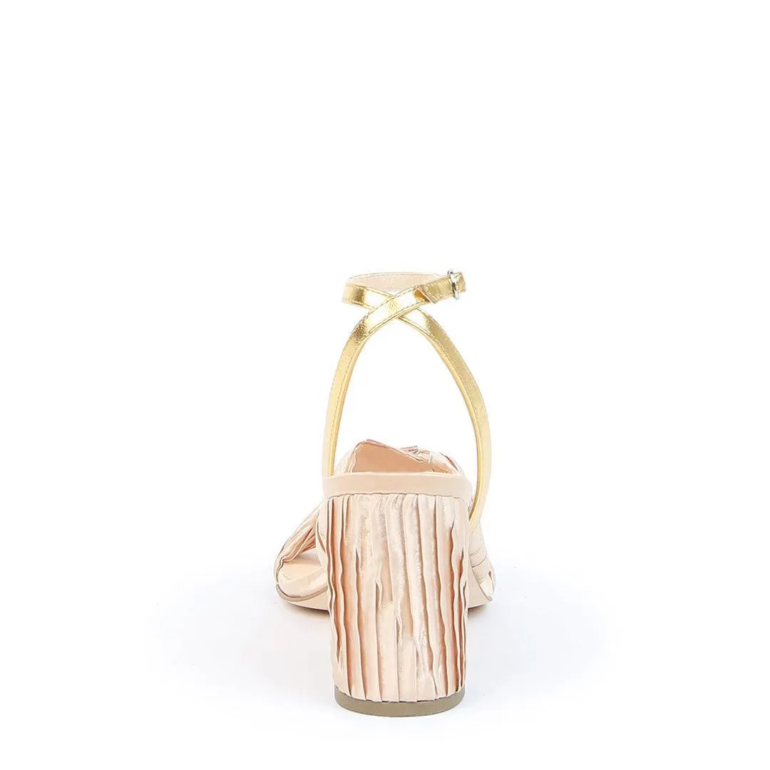 Nude Twist Sandal   Gold Marilyn Strap