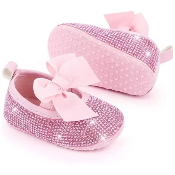 NWT Cute Sparkling Bling Swarovski Rhinestone Baby Girl Princess Shoes  …