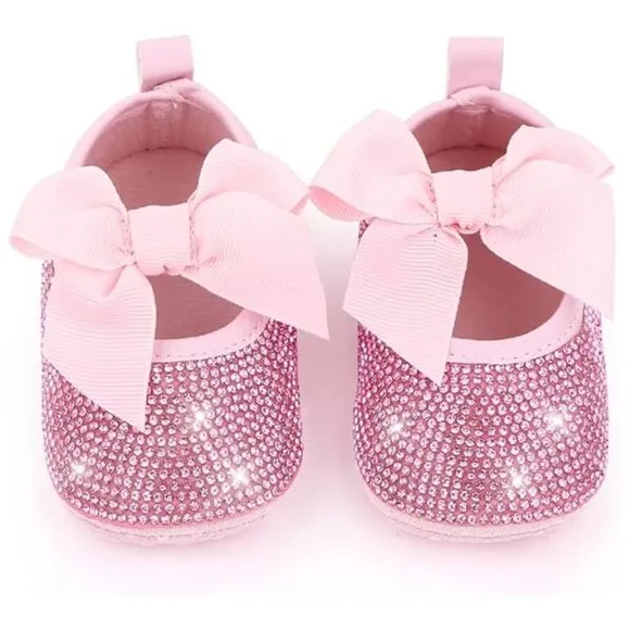 NWT Cute Sparkling Bling Swarovski Rhinestone Baby Girl Princess Shoes  …