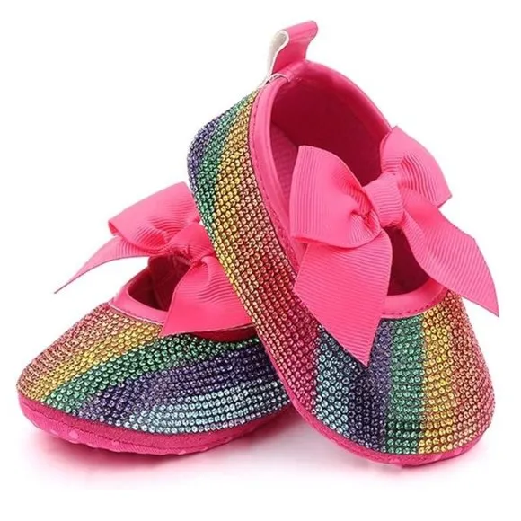 NWT Cute Sparkling Bling Swarovski Rhinestone Baby Girl Princess Shoes  …