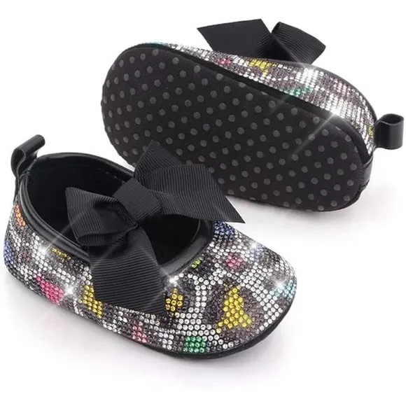 NWT Cute Sparkling Bling Swarovski Rhinestone Baby Girl Princess Shoes  …