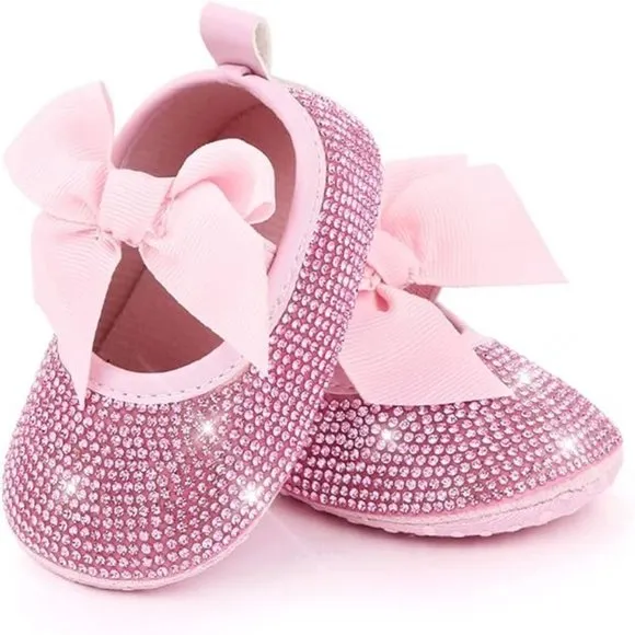 NWT Cute Sparkling Bling Swarovski Rhinestone Baby Girl Princess Shoes  …