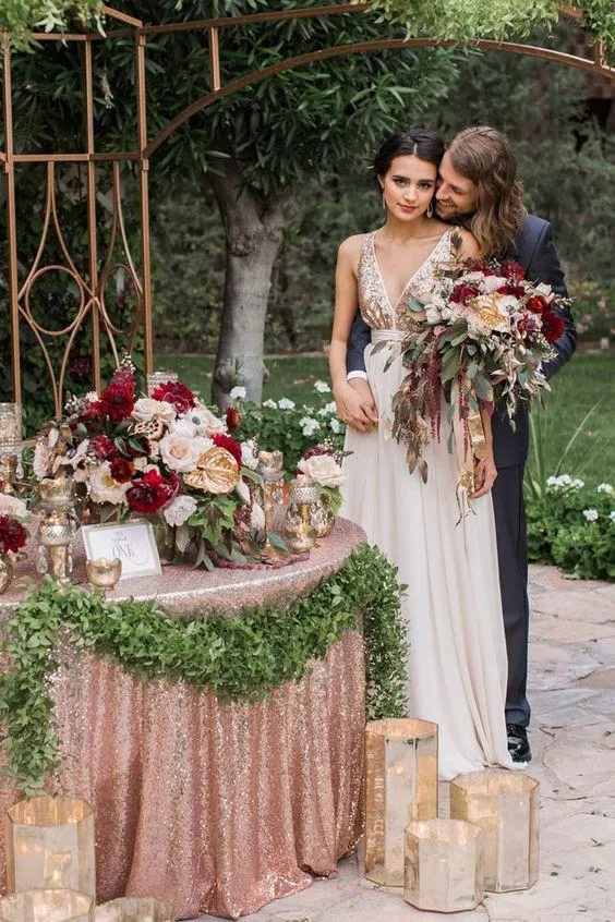 Off Shoulder Top Sequin Prom Dress V-Neck Junior Pretty Long Bridesmaid Dresses with Bow, WGY0102