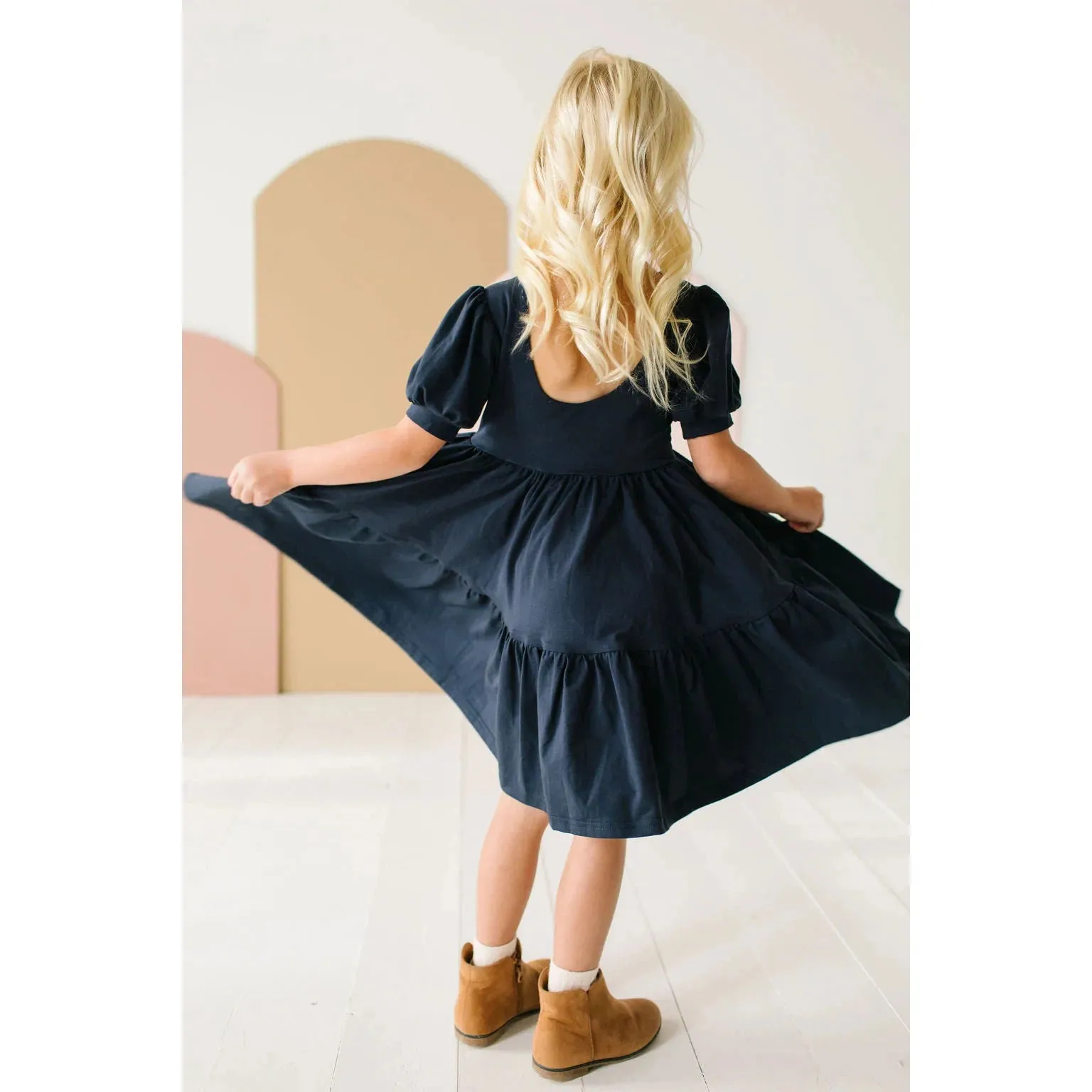 Ollie Jay Navy Puff Twirl Dress