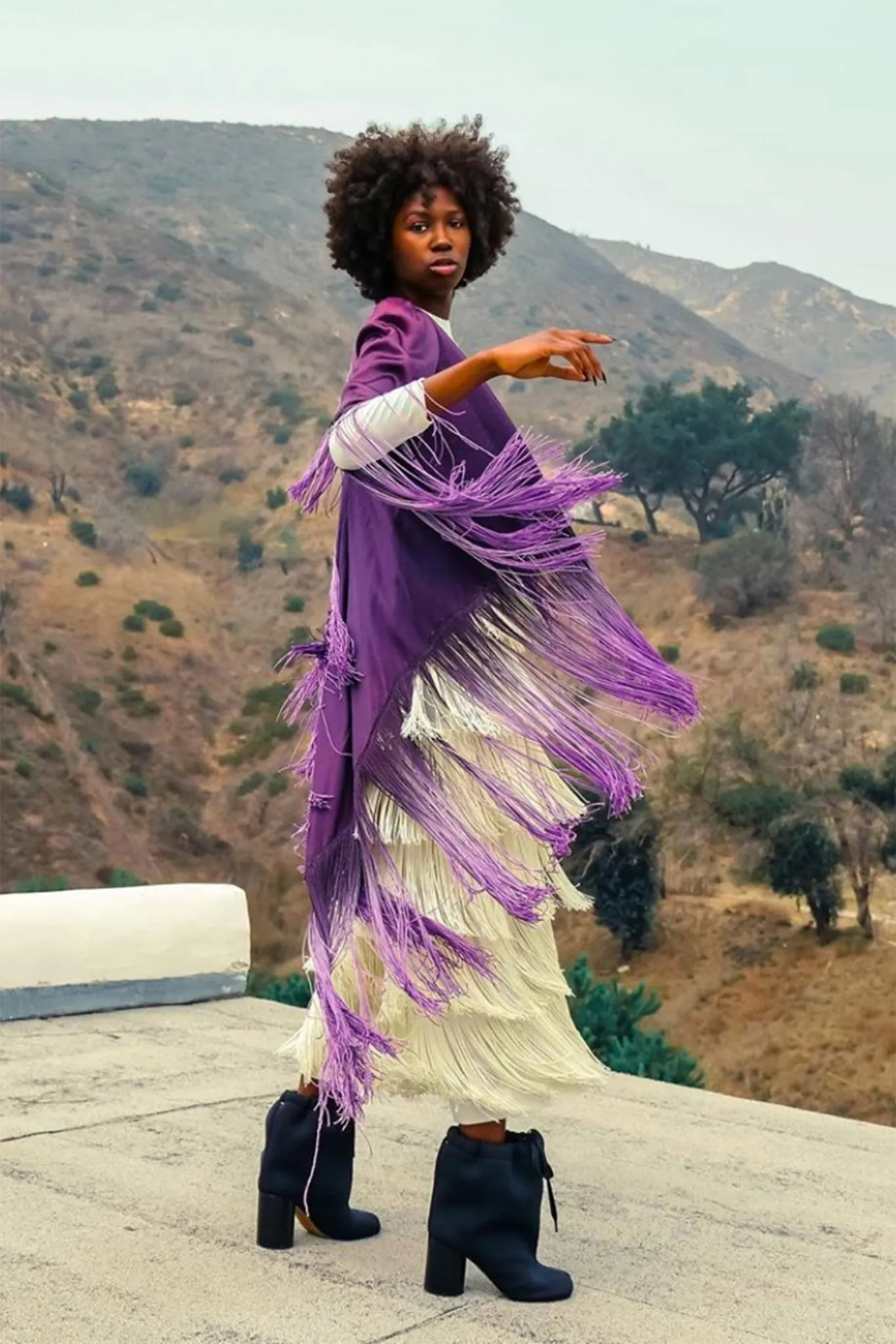Ombré Fringe Shawl Jacket