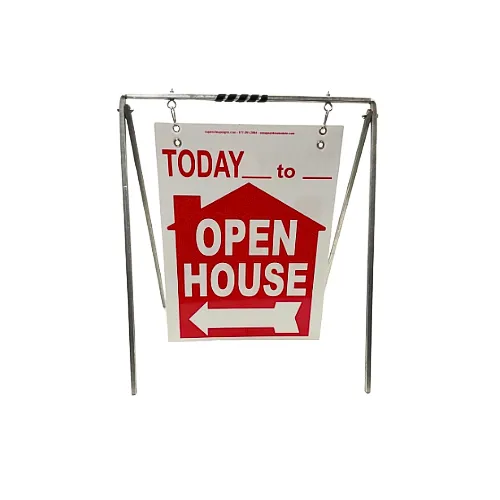 Open House Sign Metal A-Frame Kit - 5 Pack - Today - House Graphic - Swinger- Red