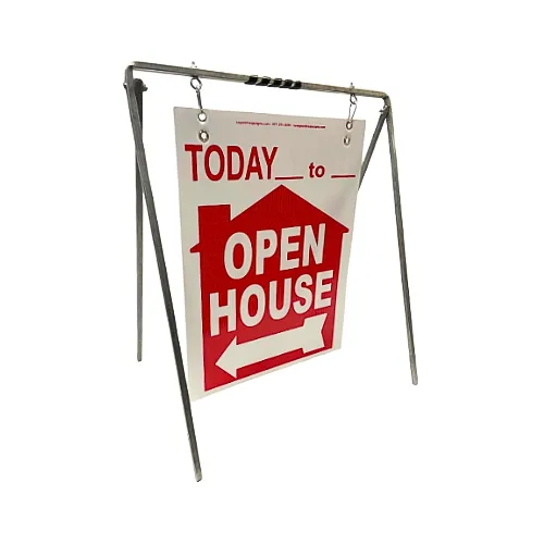 Open House Sign Metal A-Frame Kit - 5 Pack - Today - House Graphic - Swinger- Red