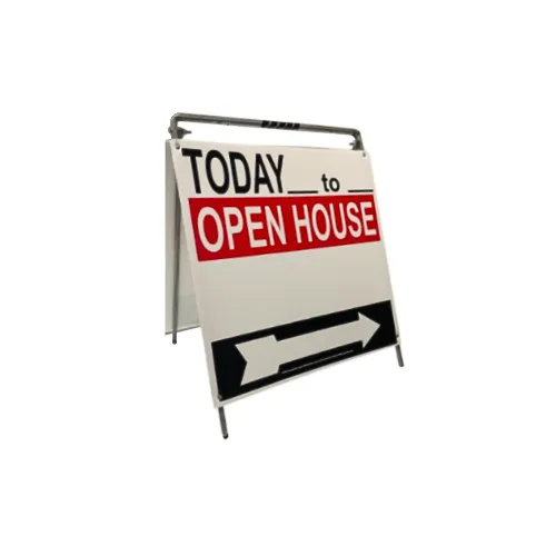 Open House Sign Metal A-Frame Kit - 5 Pack - Today - Red/White/Black