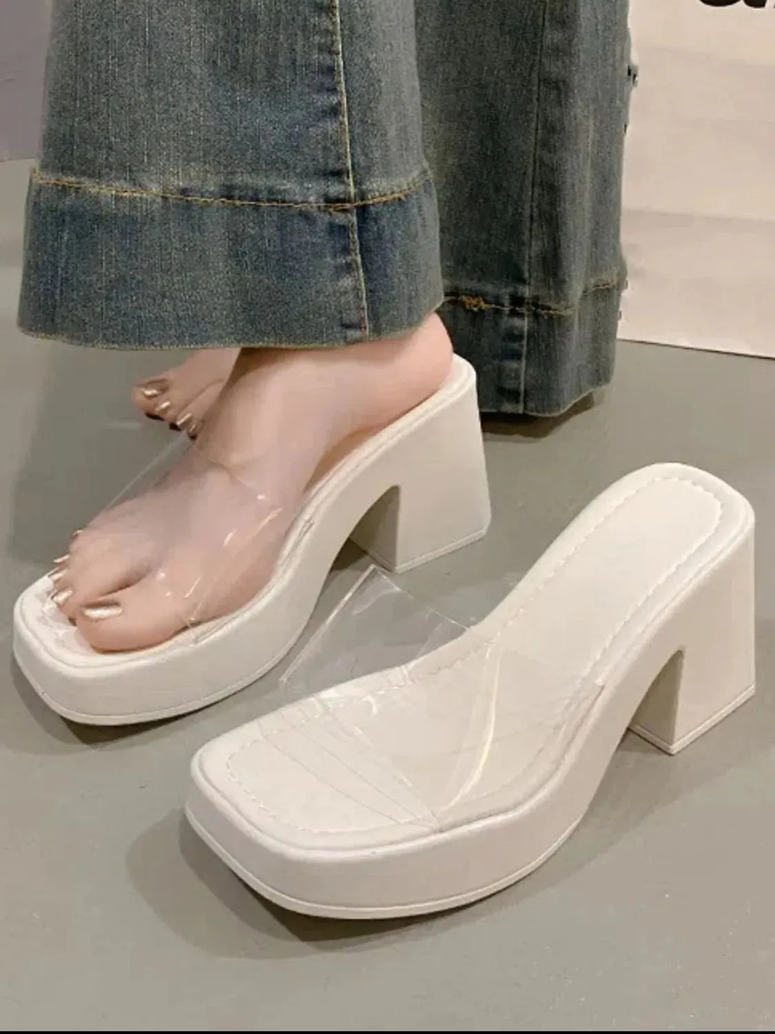 Open Toe Block Heels Sandals