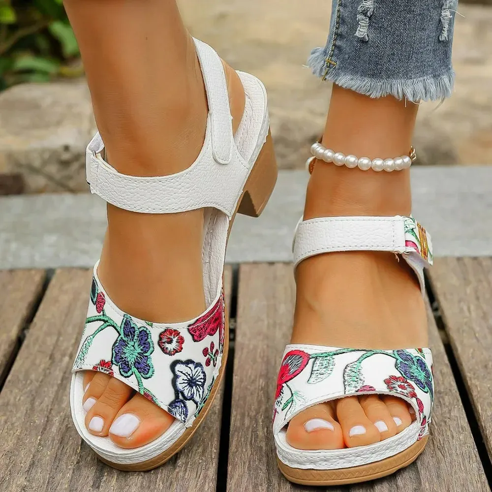 Open Toe Block Heels Sandals