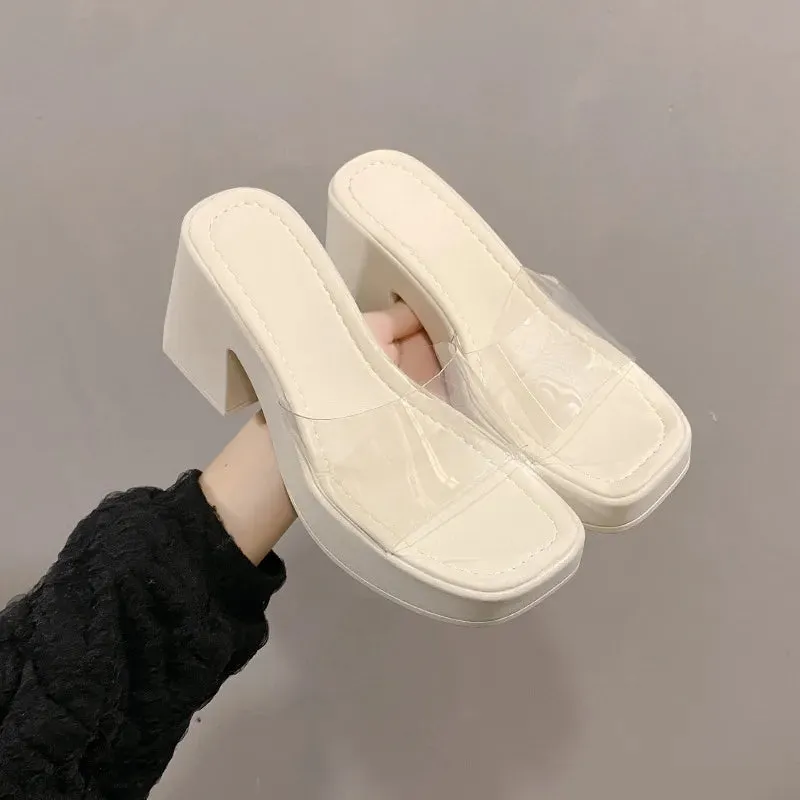 Open Toe Block Heels Sandals