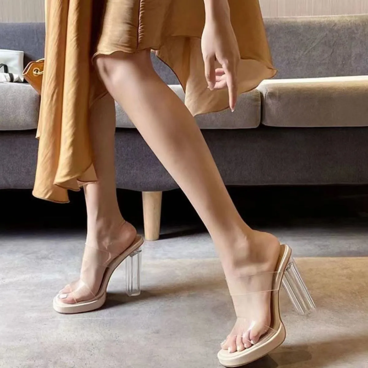 Open Toe Block Heels Sandals