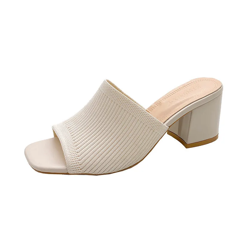 Open Toe Block Heels Sandals