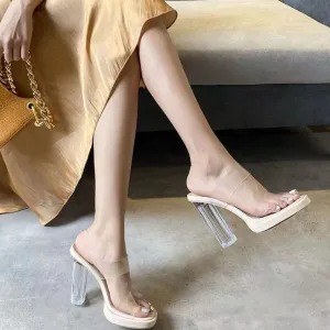 Open Toe Block Heels Sandals