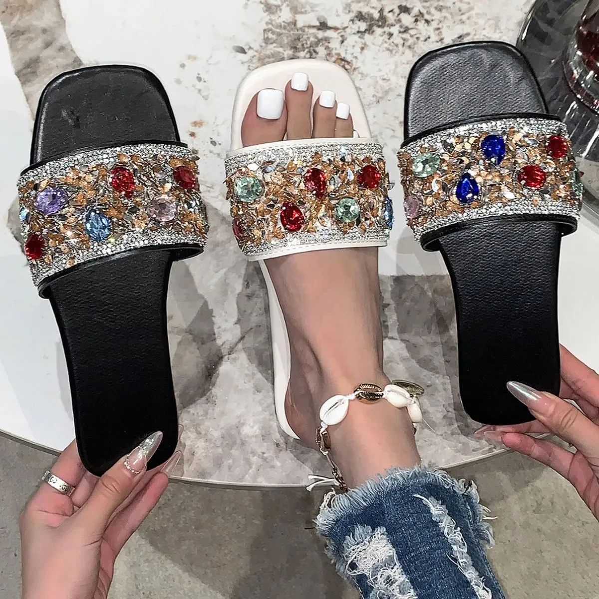Open Toe Flats Sandals