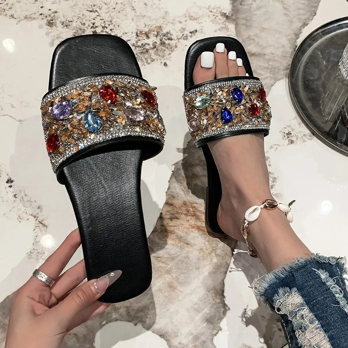 Open Toe Flats Sandals