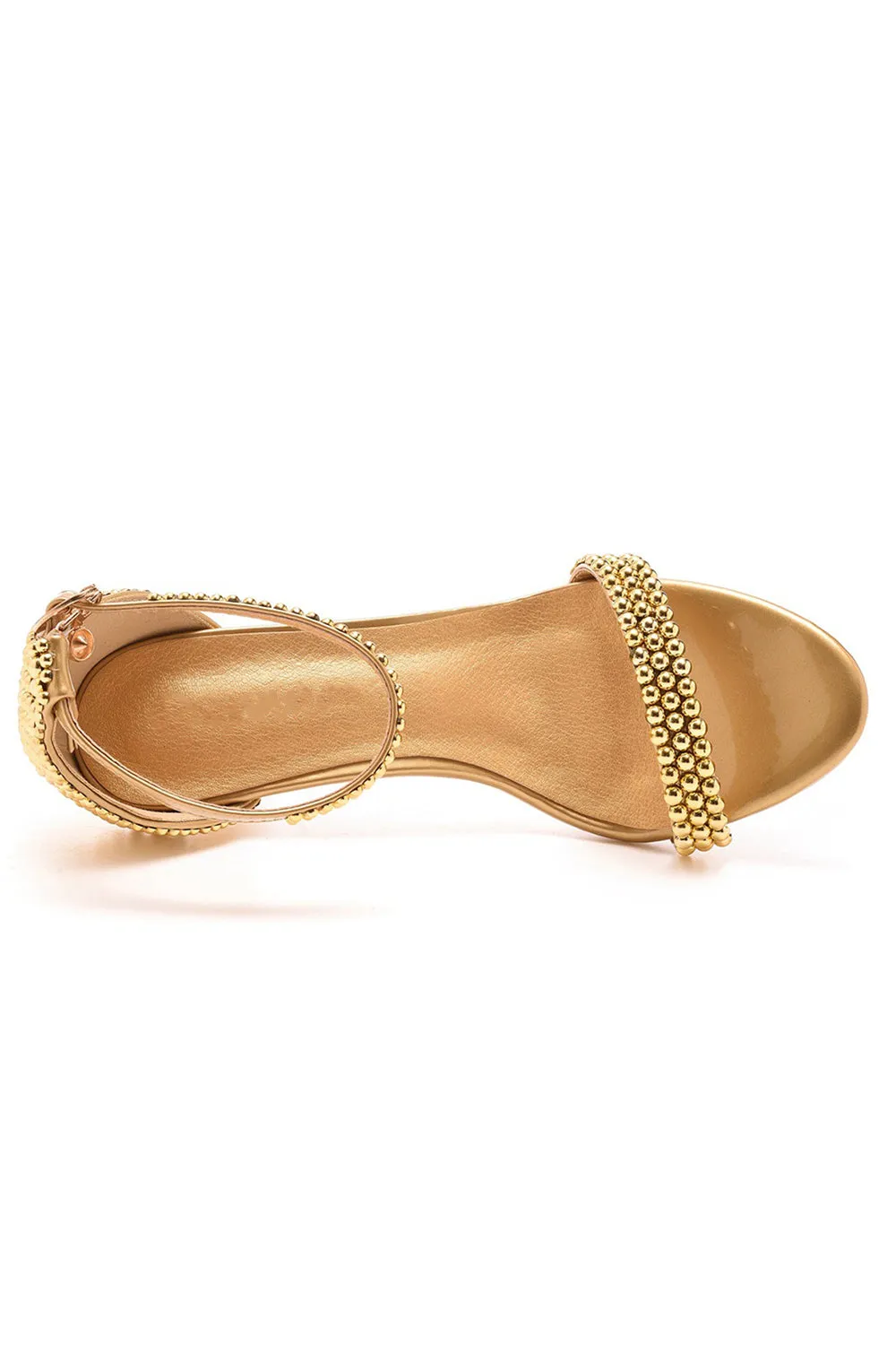 Open Toe Pearl Ankle Strap Wedding High Heels