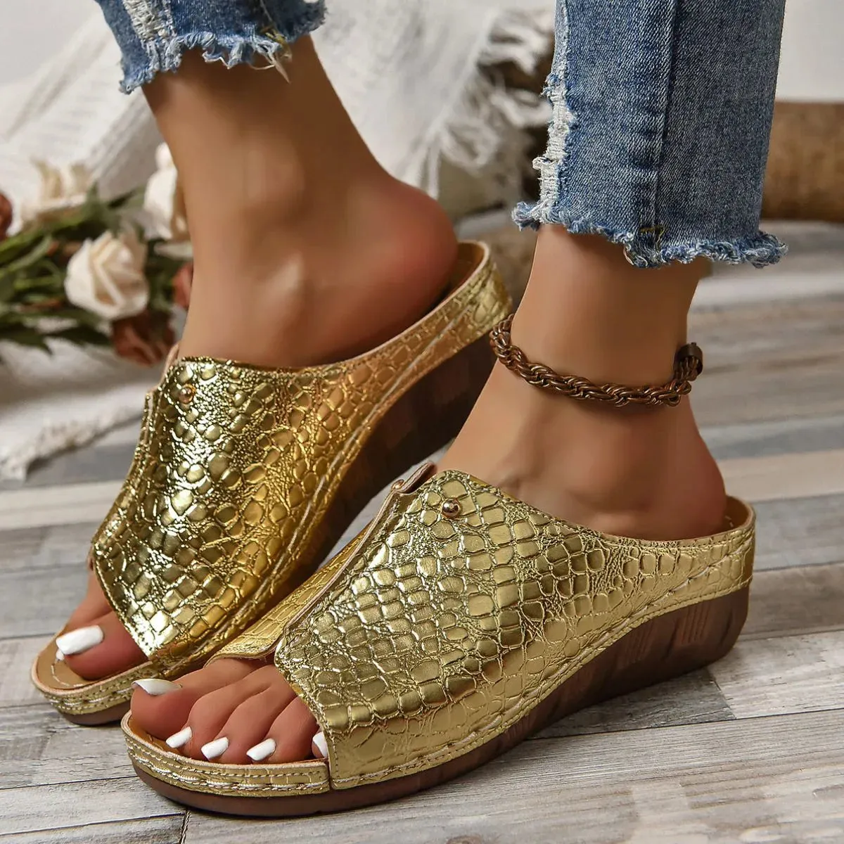 Open Toe Wedge Sandals