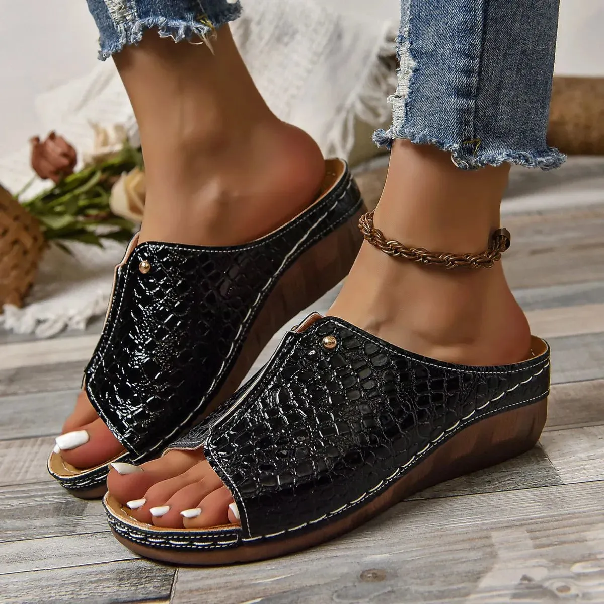 Open Toe Wedge Sandals