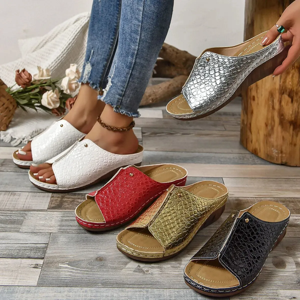Open Toe Wedge Sandals