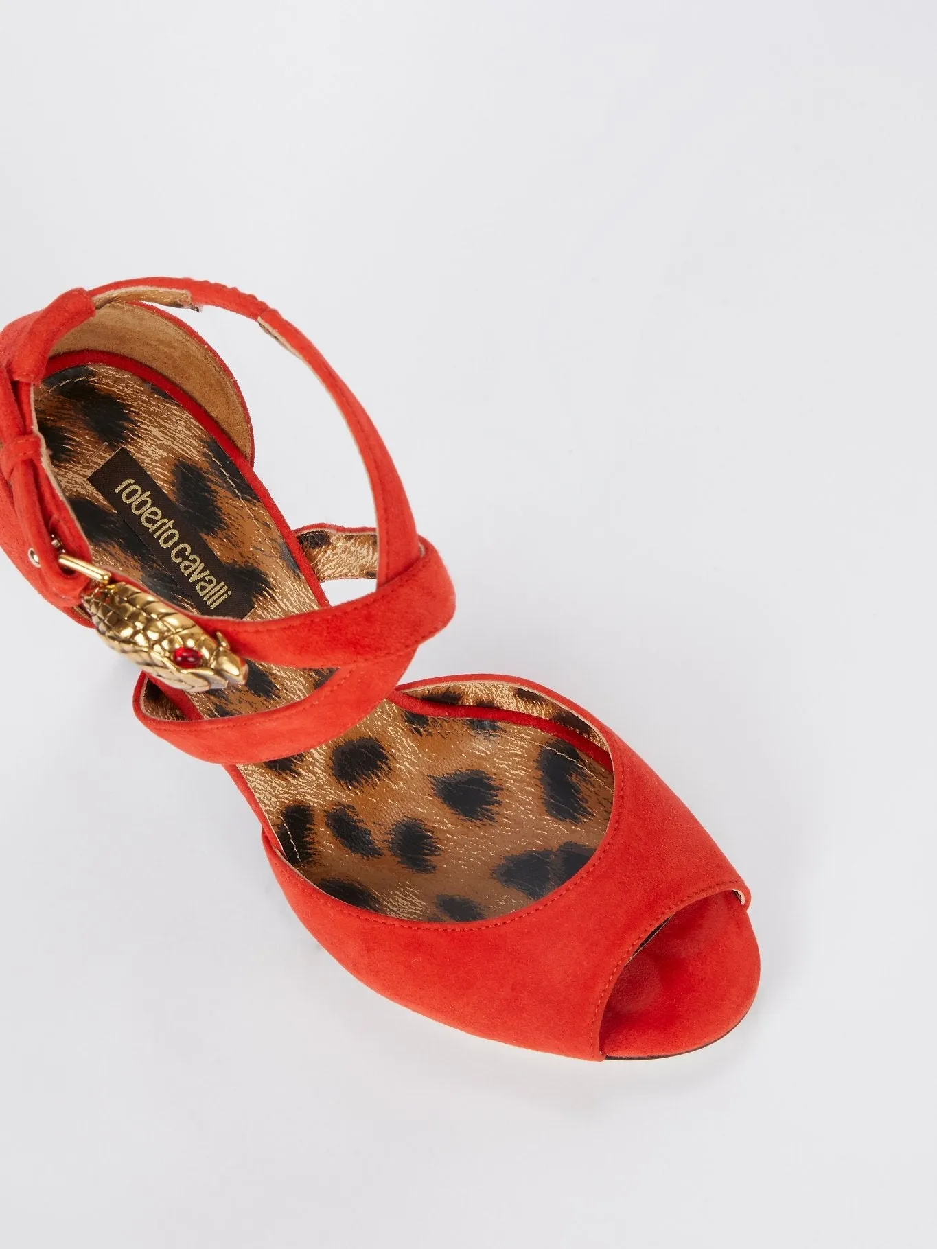 Orange with Leopard Panel Sandals