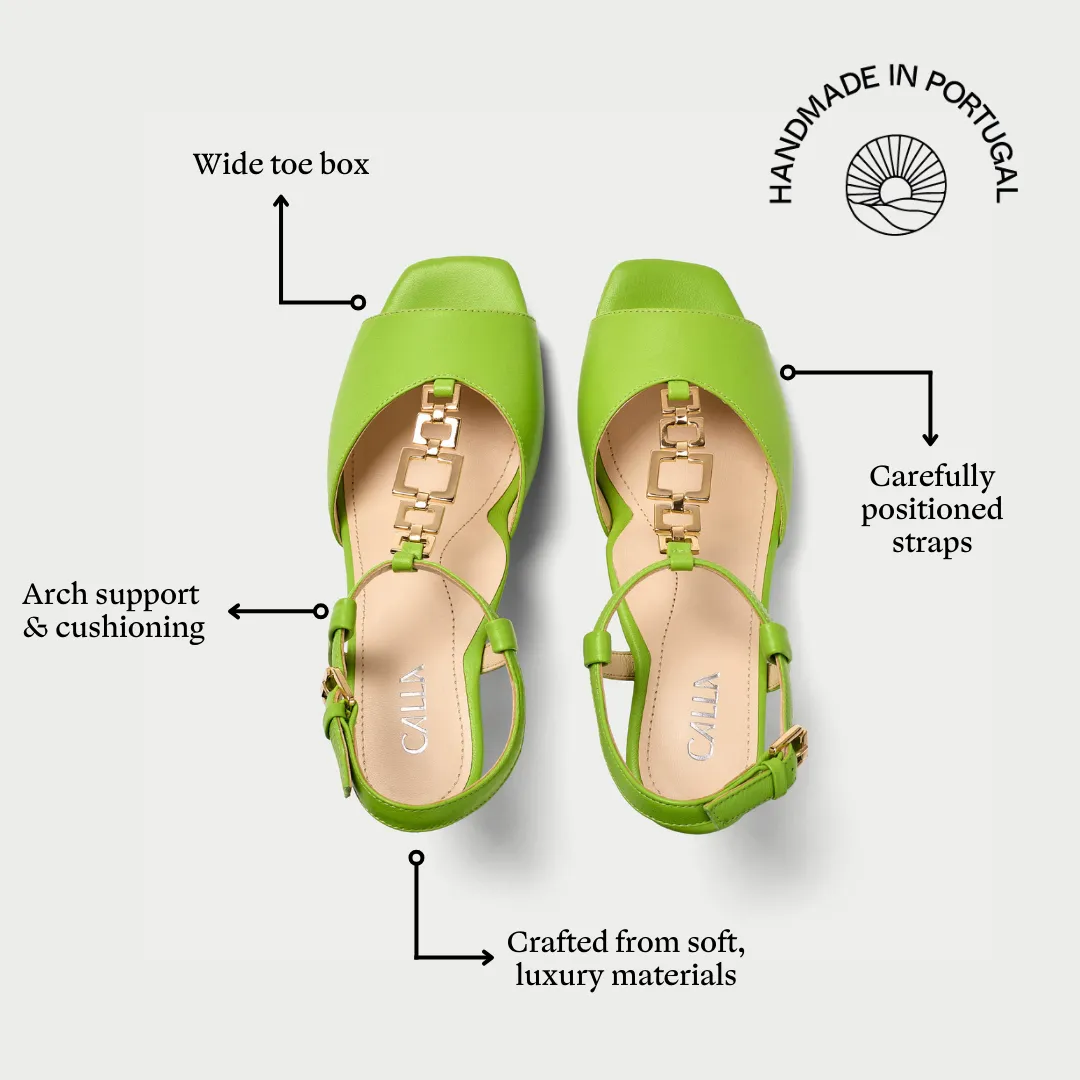 Pamela - Lime Green Leather