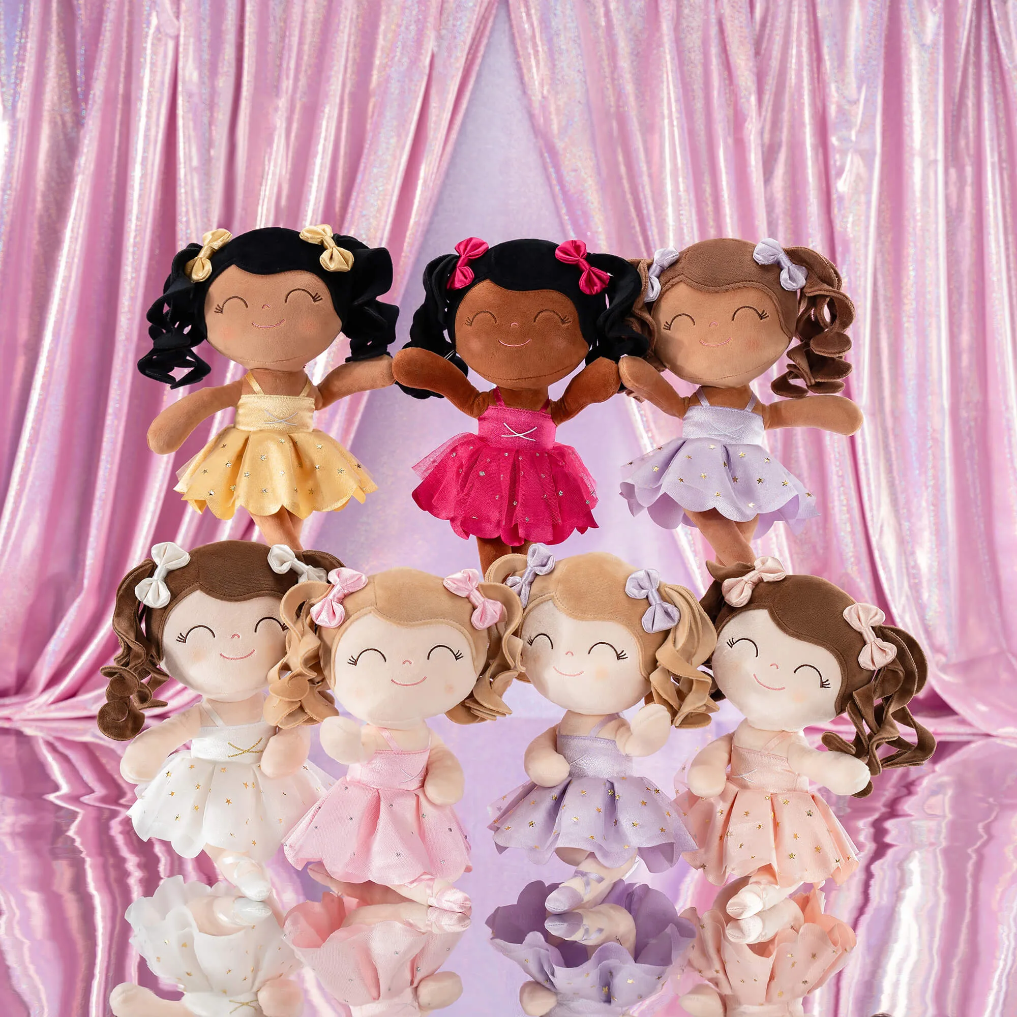 Personalized 14-inch Gloveleya Plush Dolls Curly Ballerina Dolls