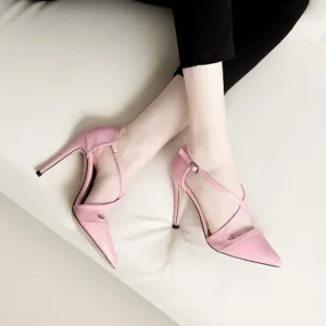 Petite Cross Strap Pointy Heels GS33