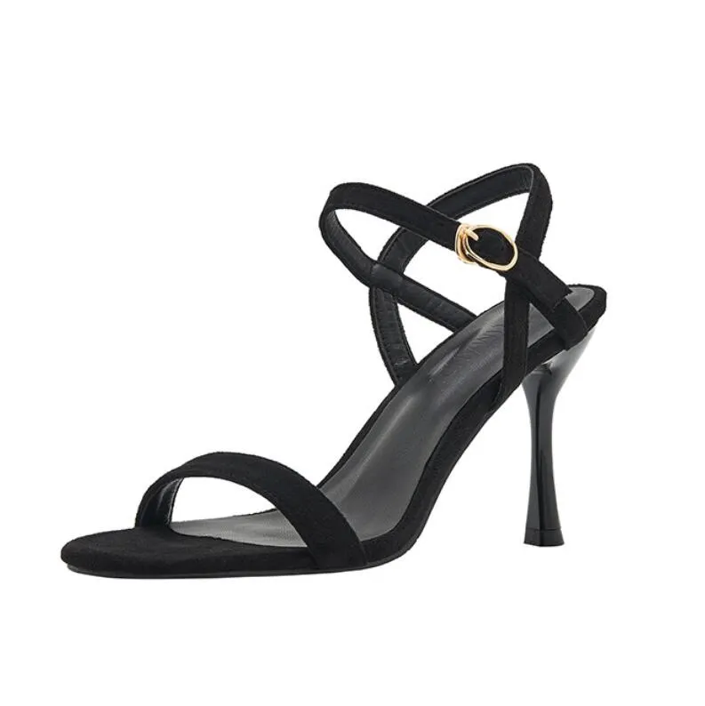 Petite Size Ankle Strap Open Toe Heels MS68
