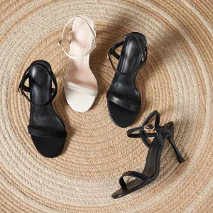 Petite Size Ankle Strap Open Toe Heels MS68