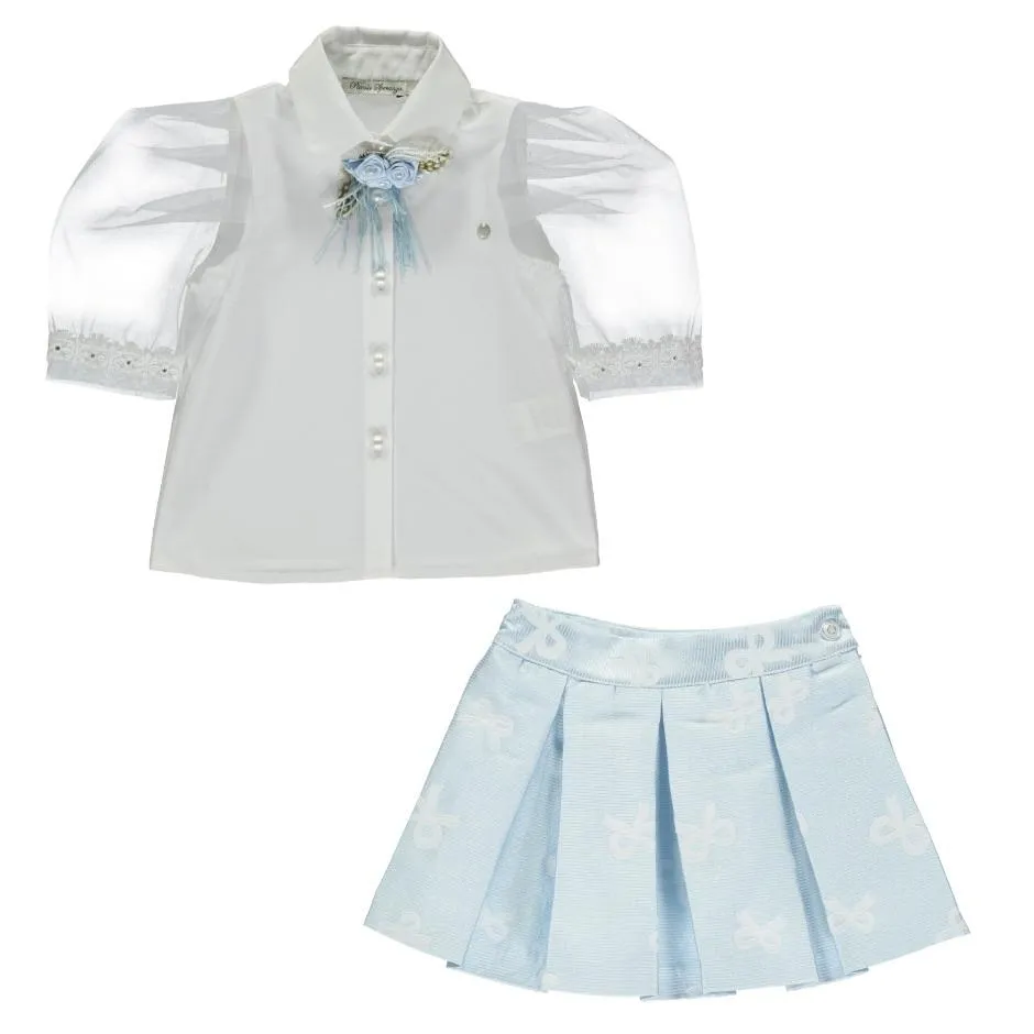 Piccola Speranza - Blouse and Skirt Set - Blue