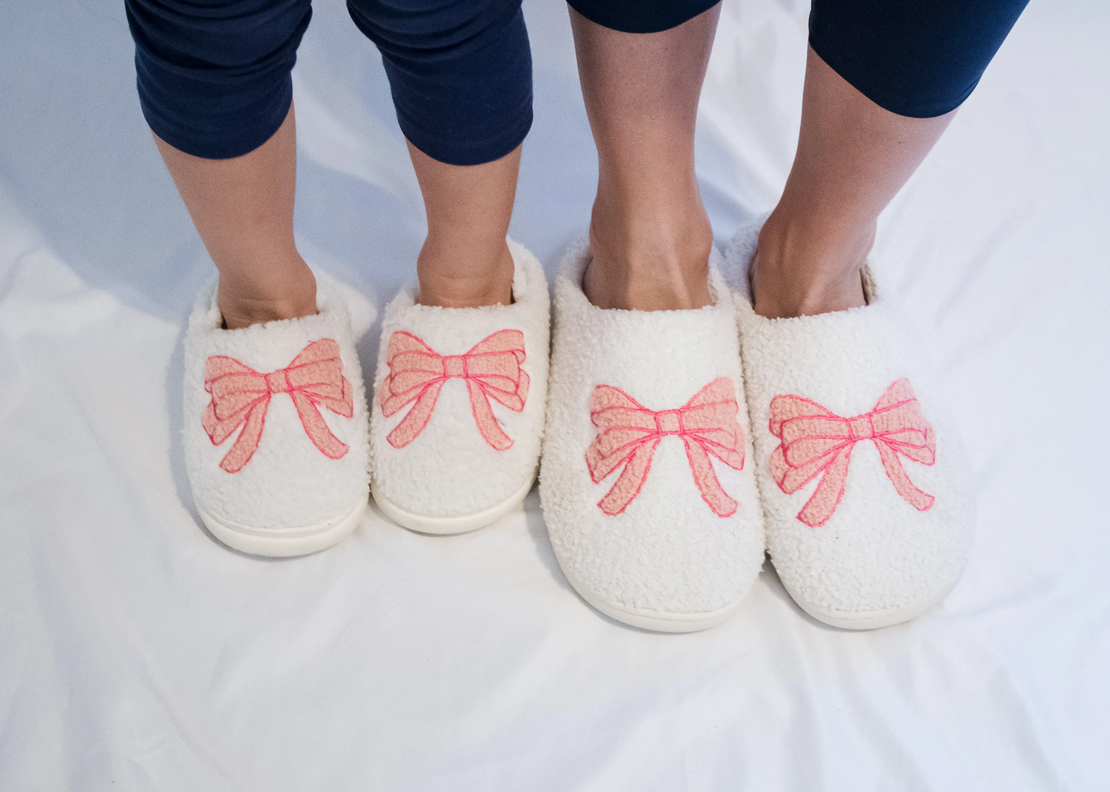 Pink Bow House Shoes (Mama)