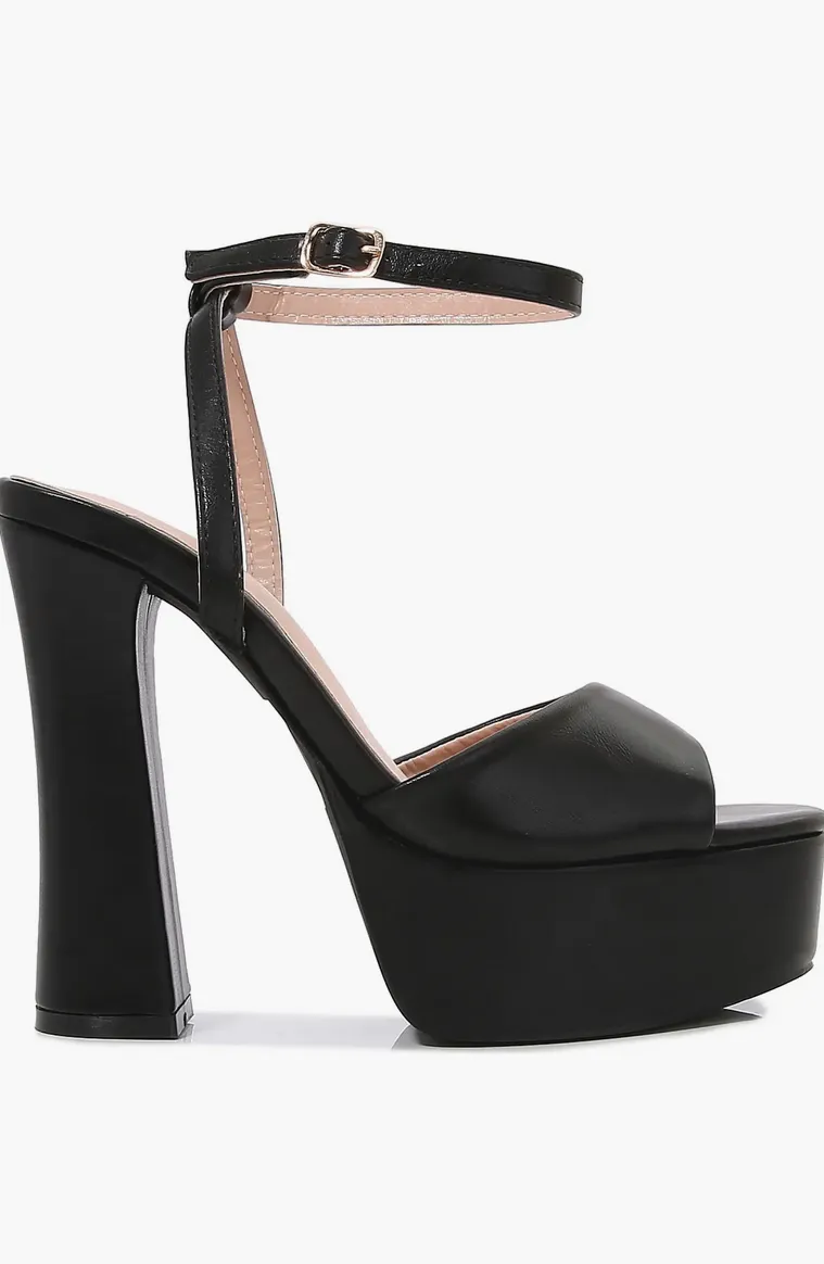 Platform Open Toe Heel with Ankle Strap