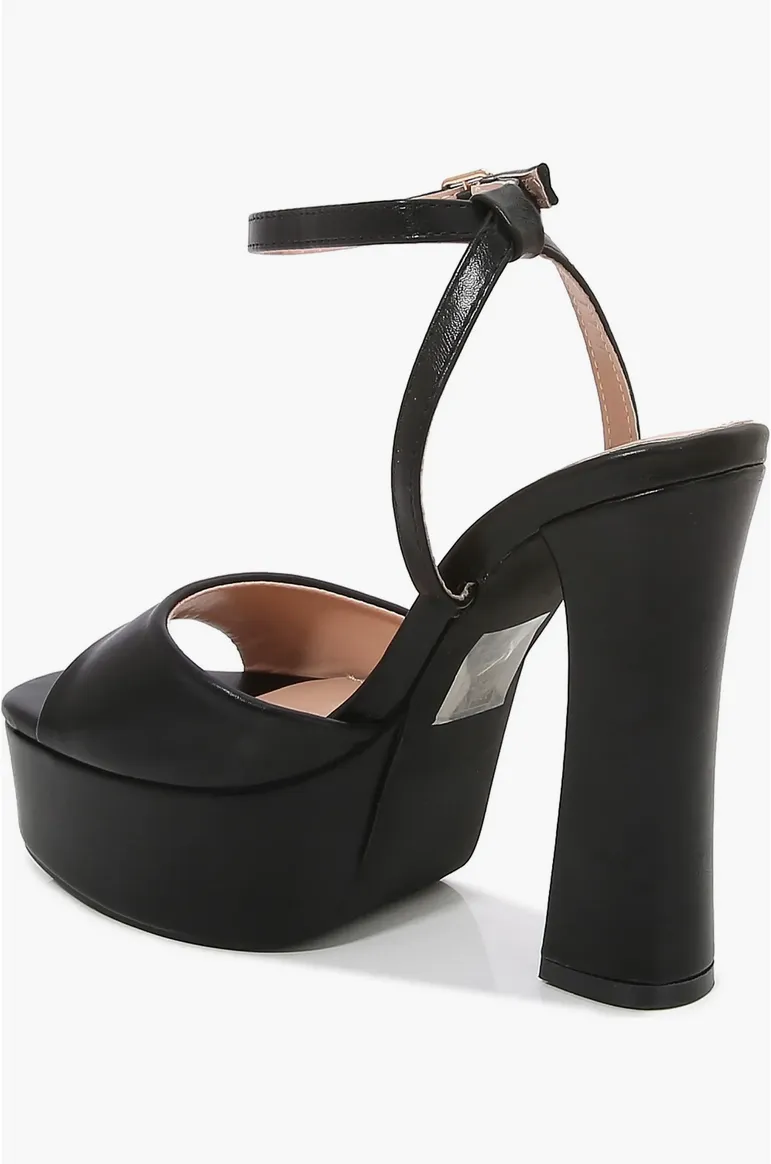 Platform Open Toe Heel with Ankle Strap