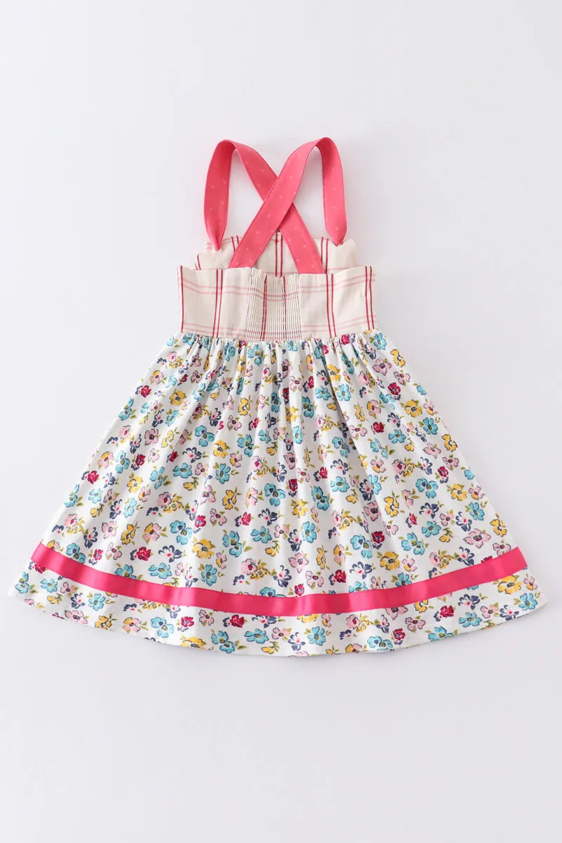 Platinum Floral Print Strap Girl Dress