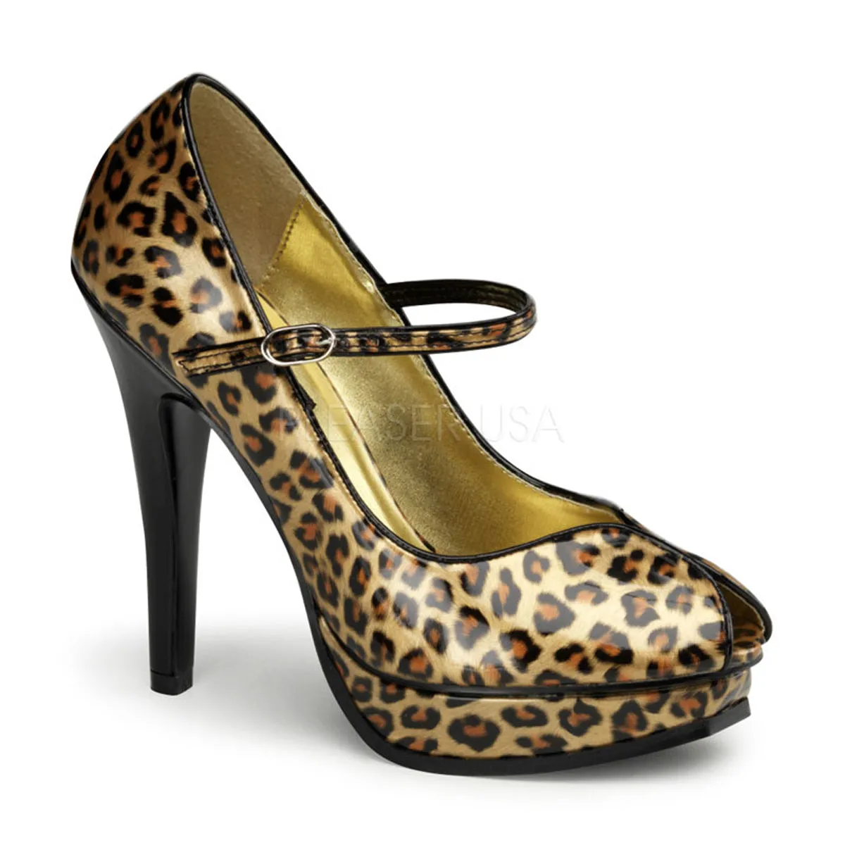 PLEASURE-02  Gold Patent (Cheetah Print)