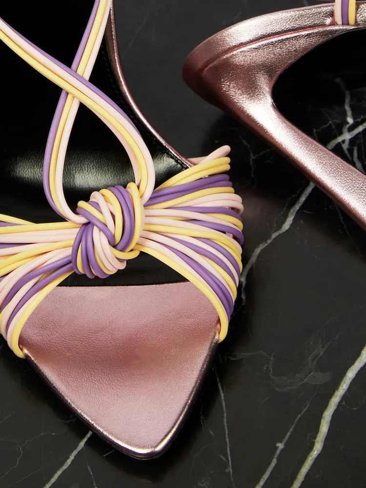 Point Toe Strappy Knot Heels