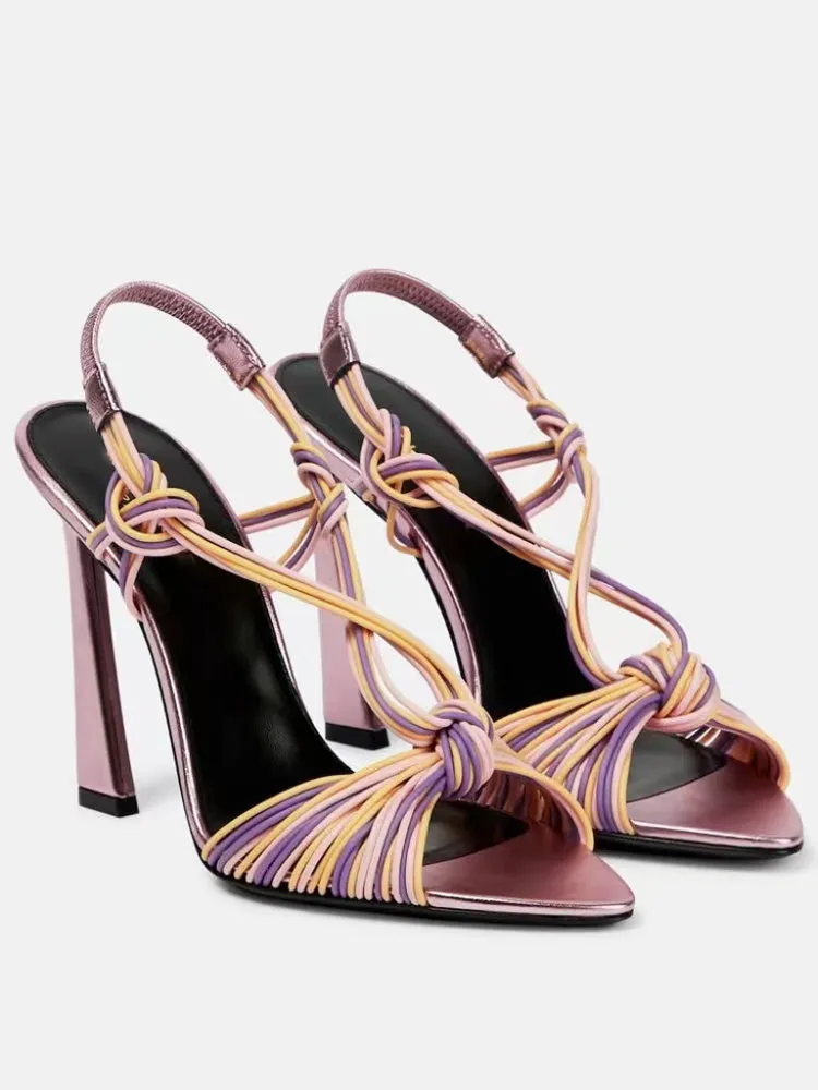 Point Toe Strappy Knot Heels