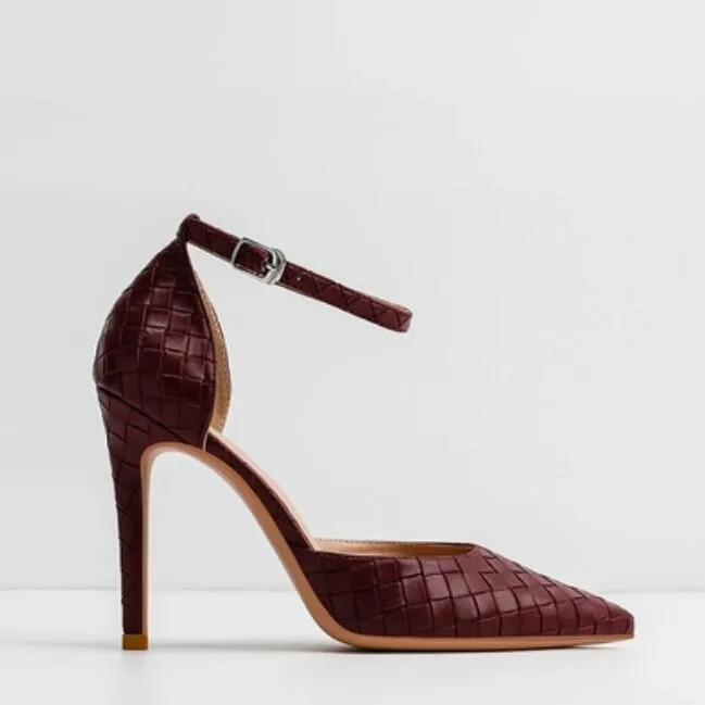 Pointy Ankle Strap High Heels For Small Feet GS390