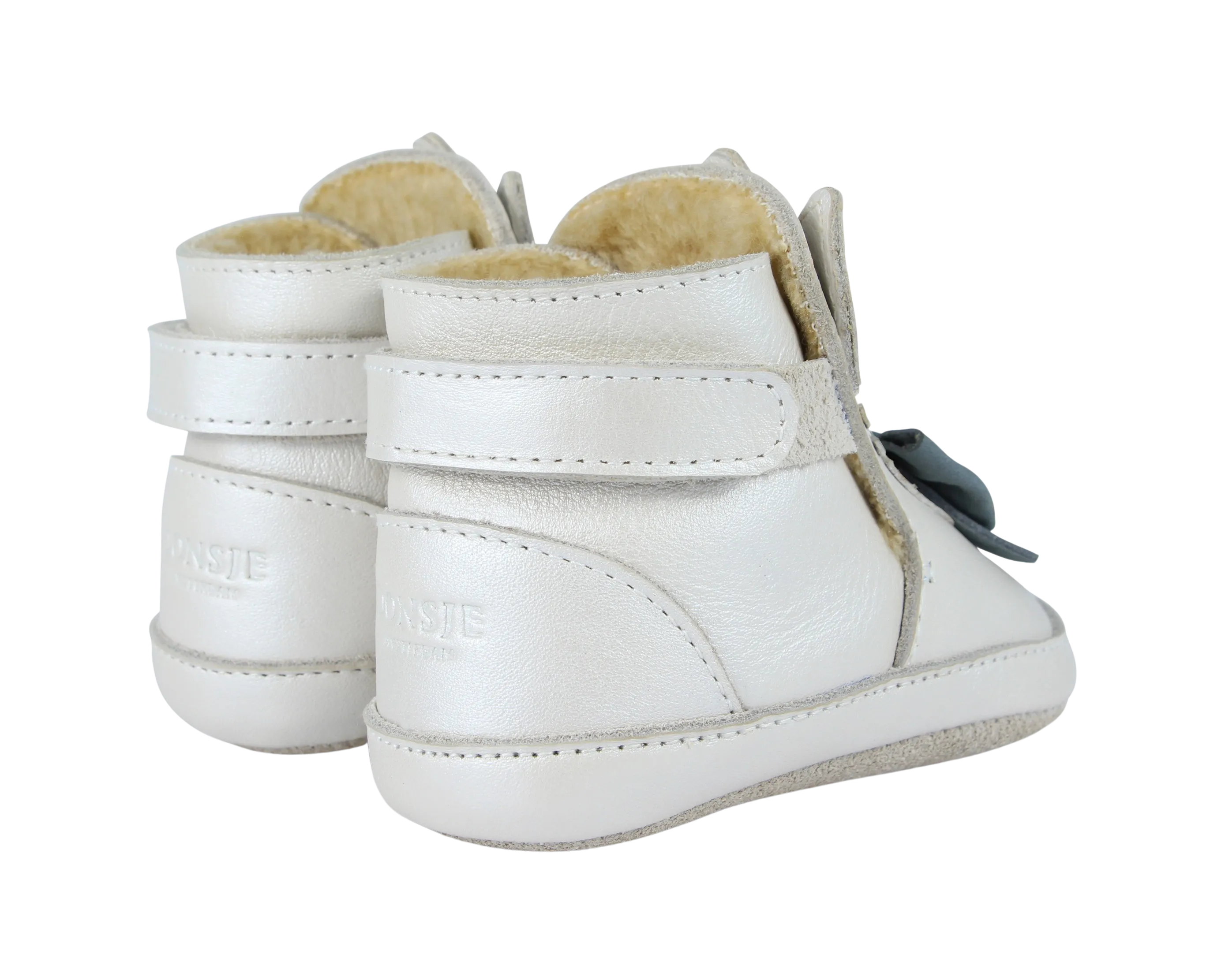 Ponne Booties | Off White Metallic Leather