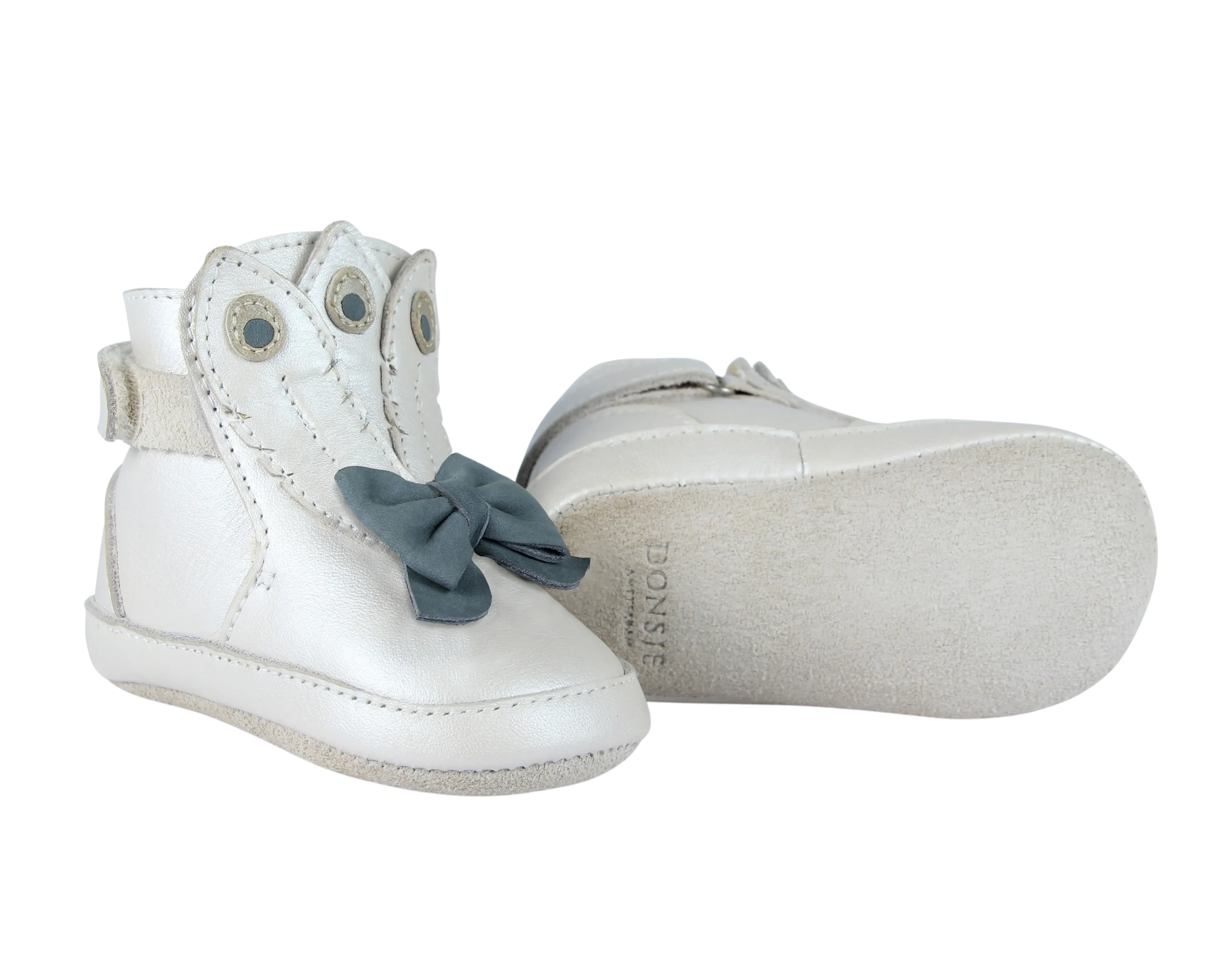 Ponne Booties | Off White Metallic Leather