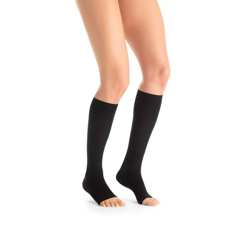 PR/1 JOBST ULTRASHEER WOMEN, KNEE HIGH, 30-40MMHG, MD, CLASSIC BLACK, OPEN TOE